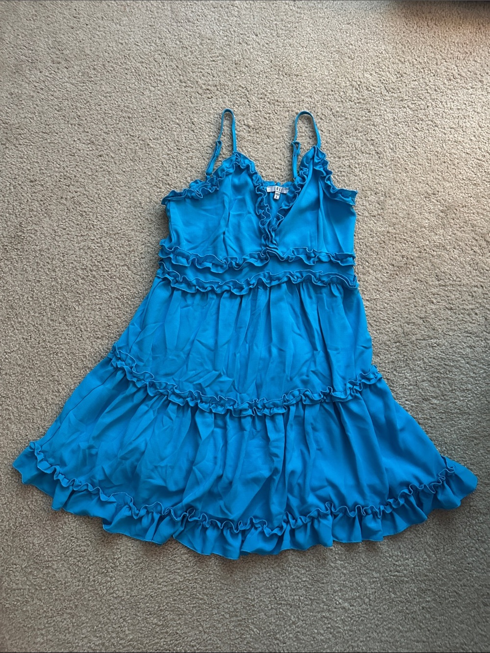 Iris Bright Blue Ruffle Tiered Sundress